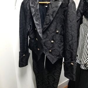 Goth black coat with tails - Medium